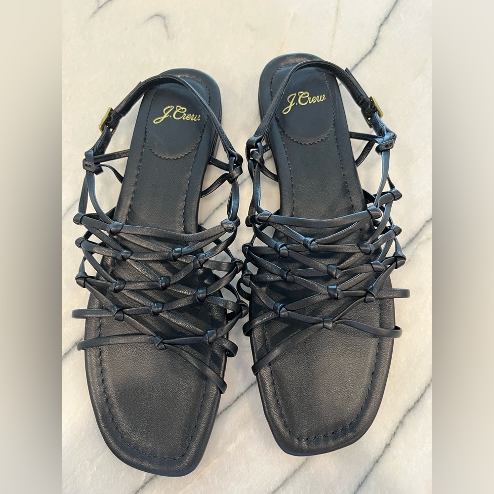 J. Crew Black Strappy Sandals